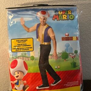 Nintendo Super Mario Toad Costume - White, Red, and Blue